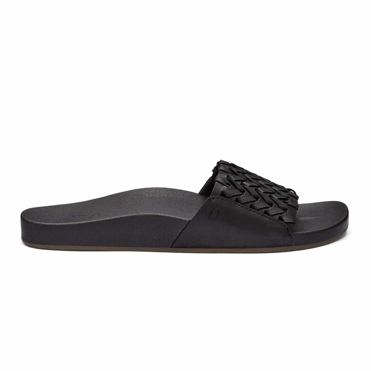 Olukai Kāmola Leather Slide Sandals - Black | Women Leather