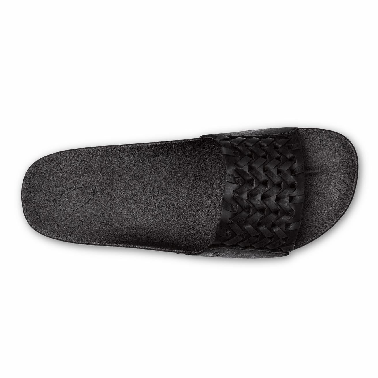 Olukai Kāmola Leather Slide Sandals - Black | Women Leather