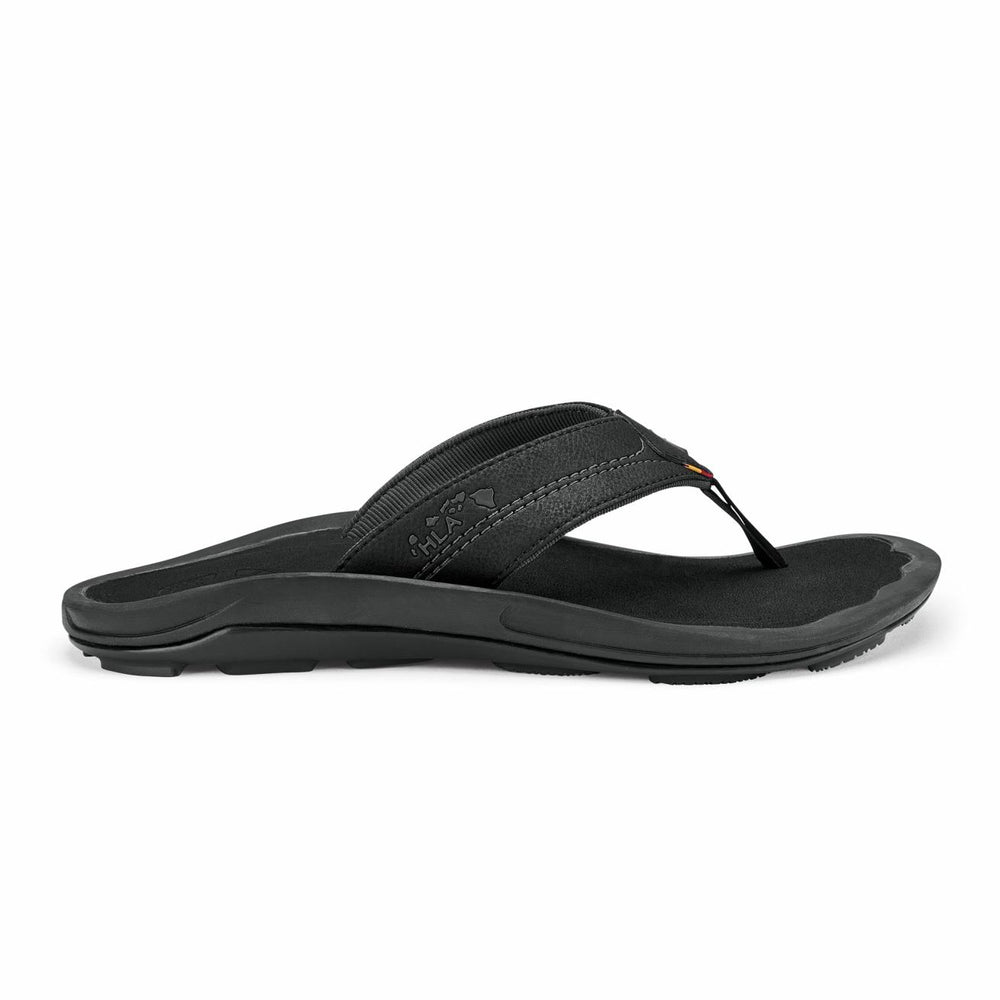 Olukai Kīpī Comfortable Beach Sandals - Black | Men Water-Friendly