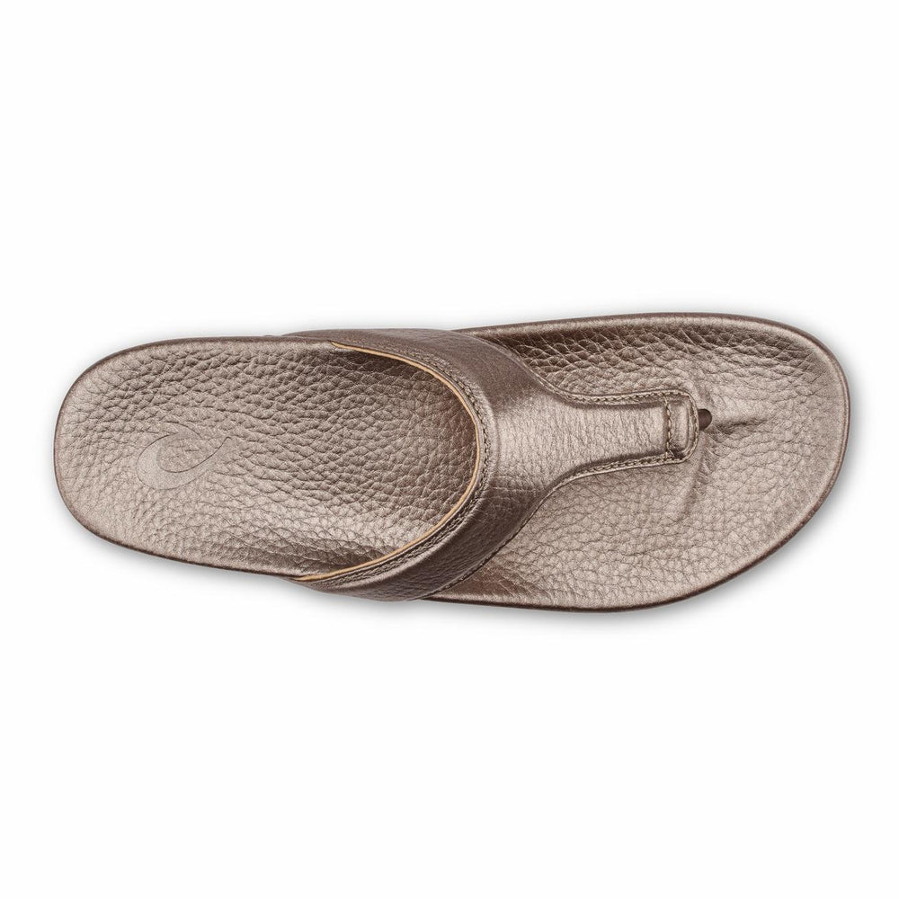 Olukai Kīpe‘a Lipi Leather Sandals - Bubbly | Women Leather