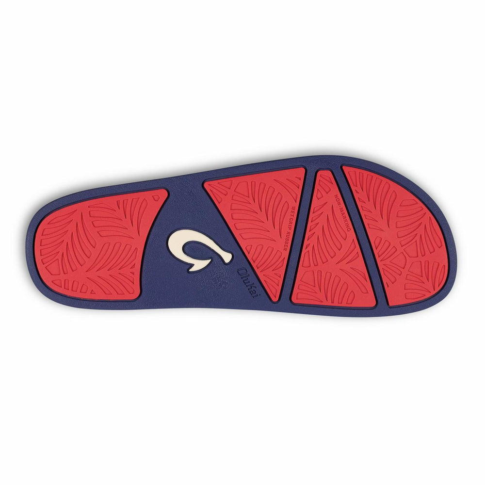 Olukai Kīpuni Slide Sandals - Trench Blue / Stripe - Color | Women Slides