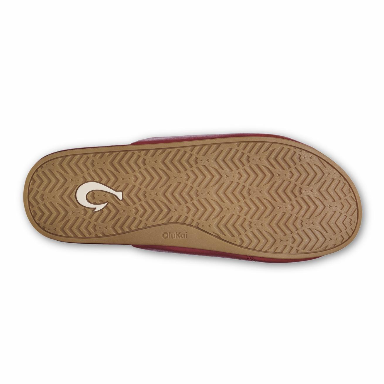 Olukai Kōnea Leather Slipper Mules - Dark Rust | Women Warm Weather