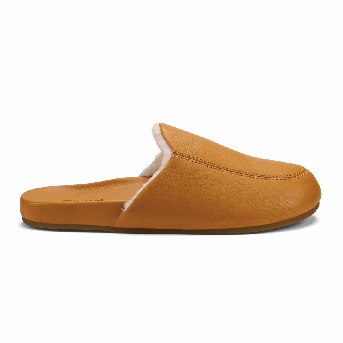 Olukai Kōnea Leather Slipper Mules - Saddle | Women Indoor/Outdoor