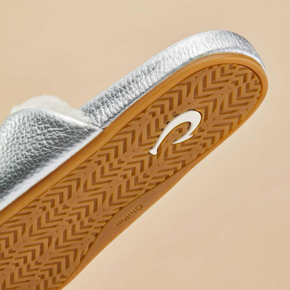 Olukai Kōnea Leather Slipper Mules - Silver &ndash; OluKai | Women Cold Weather