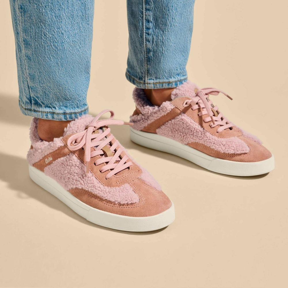 Olukai Kīlea Heu Fuzzy Sneakers - Pink Clay / Cork | Women Sneakers