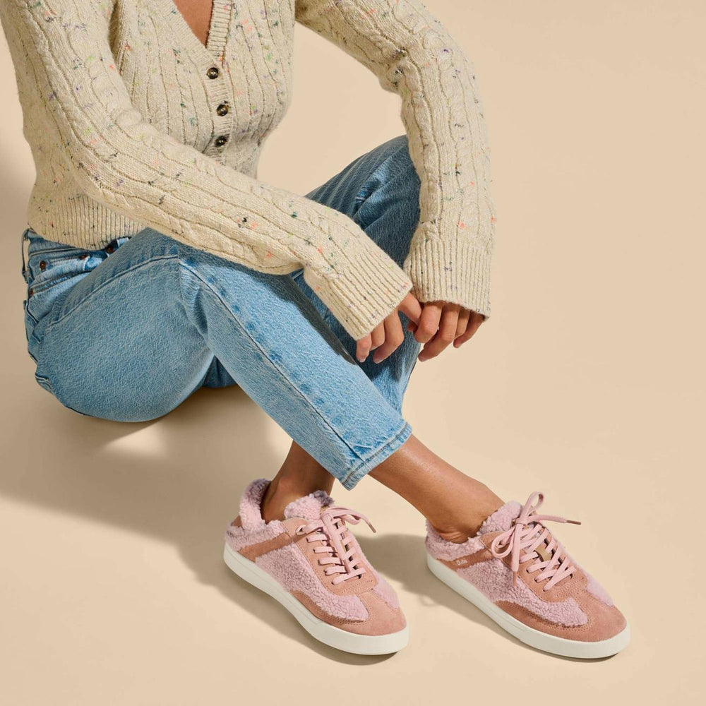 Olukai Kīlea Heu Fuzzy Sneakers - Pink Clay / Cork | Women Sneakers