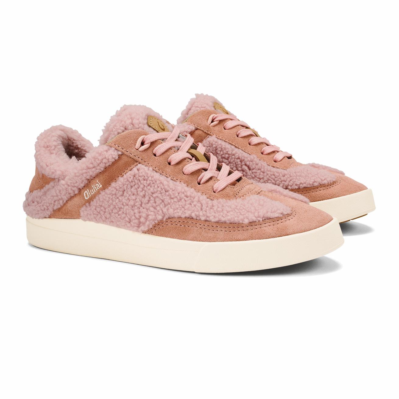 Olukai Kīlea Heu Fuzzy Sneakers - Pink Clay / Cork | Women Sneakers