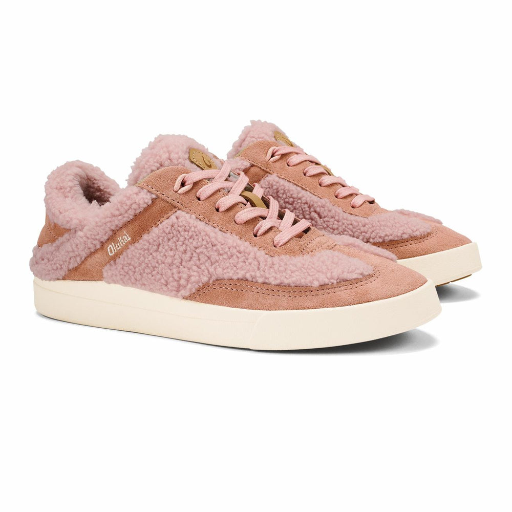 Olukai Kīlea Heu Fuzzy Sneakers - Pink Clay / Cork | Women Sneakers