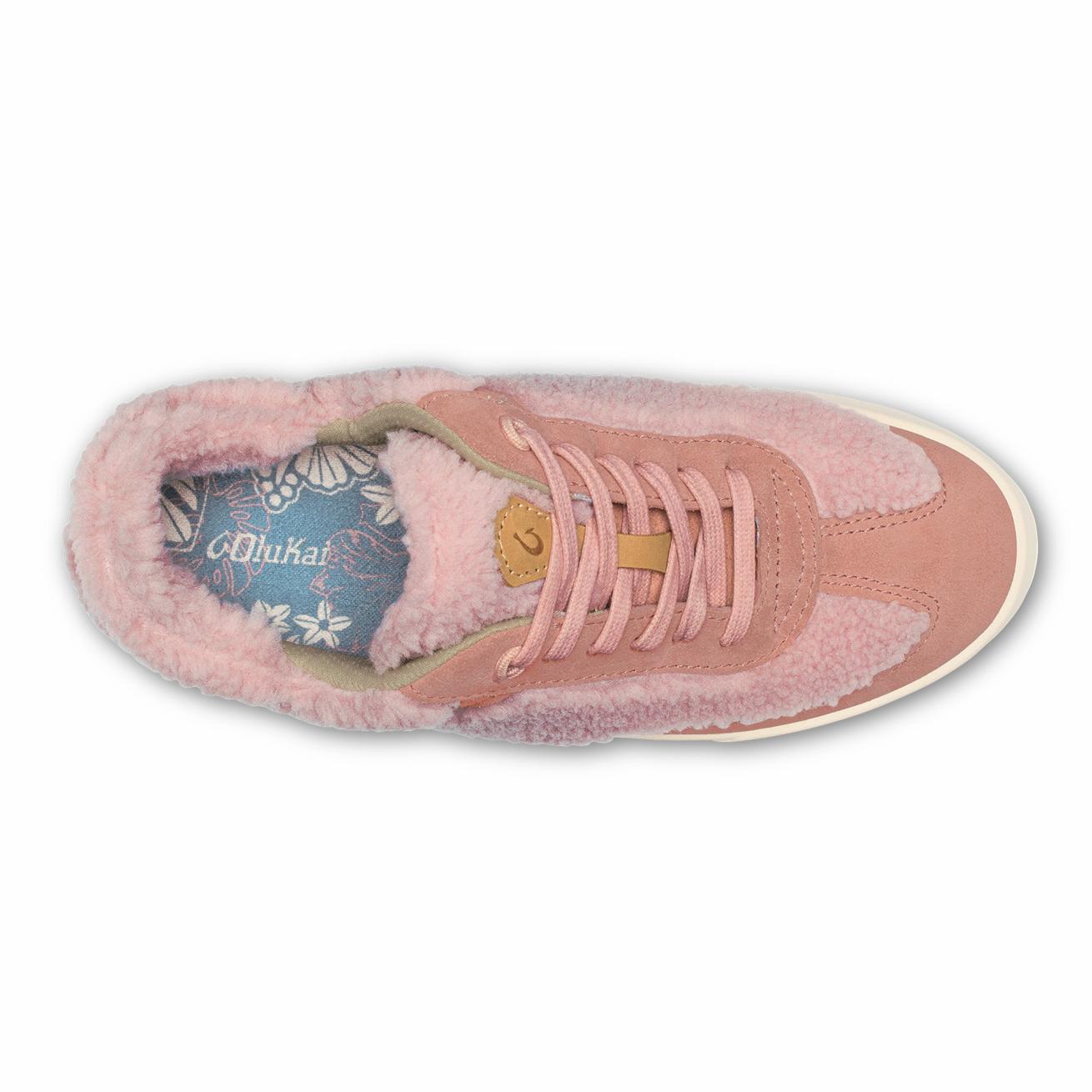 Olukai Kīlea Heu Fuzzy Sneakers - Pink Clay / Cork | Women Sneakers