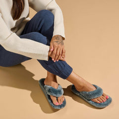 Olukai Kipe‘a Heu Flip Flop Slippers - Storm | Women Cold Weather