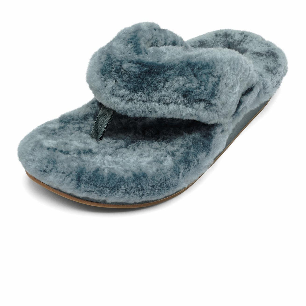 Olukai Kipe‘a Heu Flip Flop Slippers - Storm | Women Cold Weather