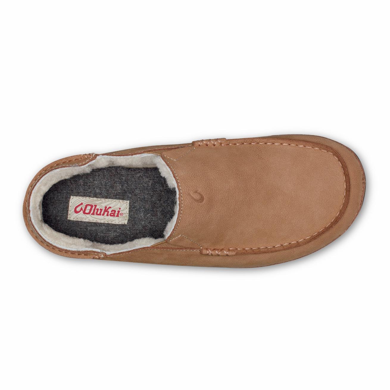 Olukai Kipuka Hulu Leather Slippers - Natural | Men Indoor/Outdoor