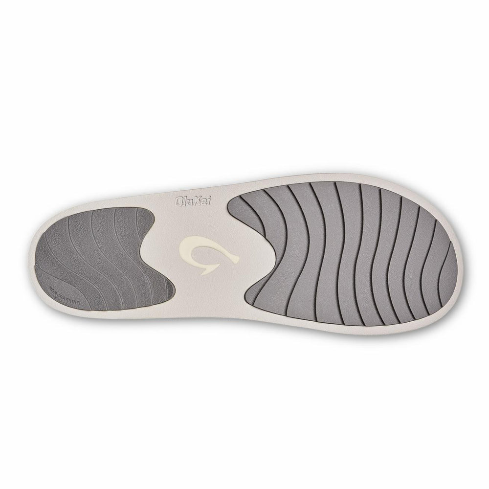 Olukai Ku‘i Fuzzy Slip-On Slippers - Fog | Women Indoor/Outdoor