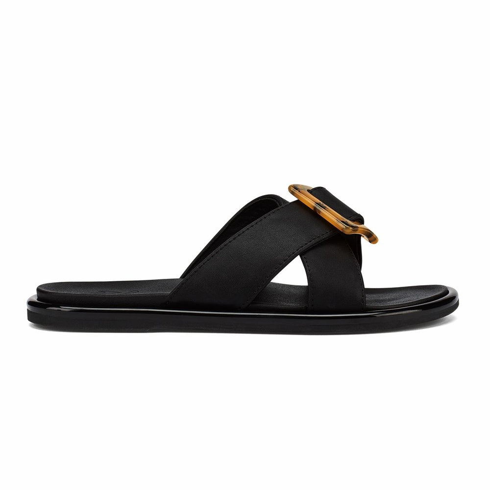Olukai La‘i Slide Slide Beach Sandals - Black | Women Slides
