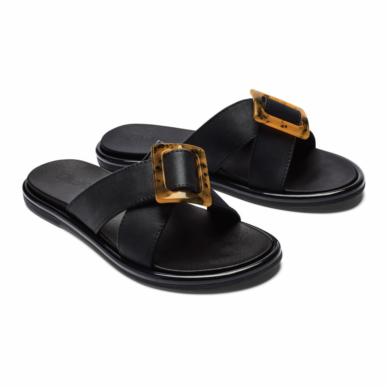 Olukai La‘i Slide Slide Beach Sandals - Black | Women Slides