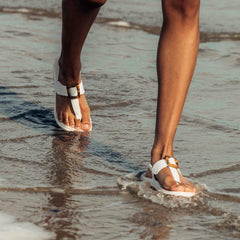 Olukai La‘i T-Bar Strappy Sandals - White | Women Water-Friendly