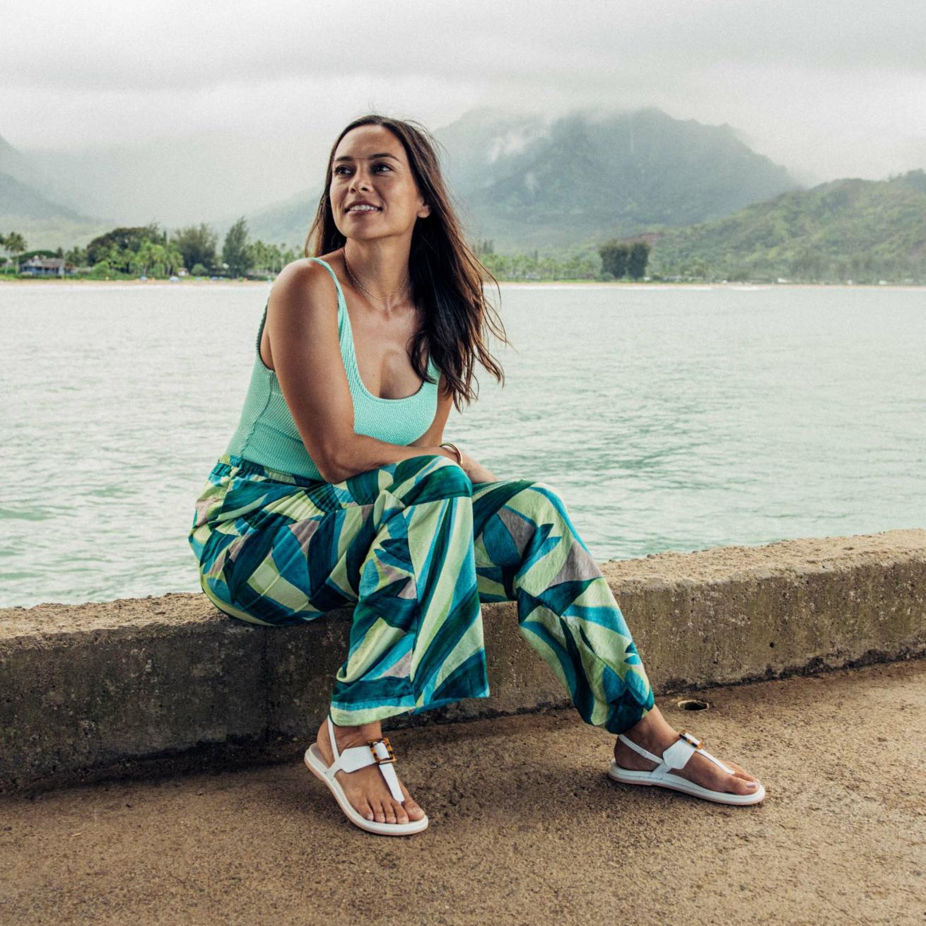 Olukai La‘i T-Bar Strappy Sandals - White | Women Water-Friendly