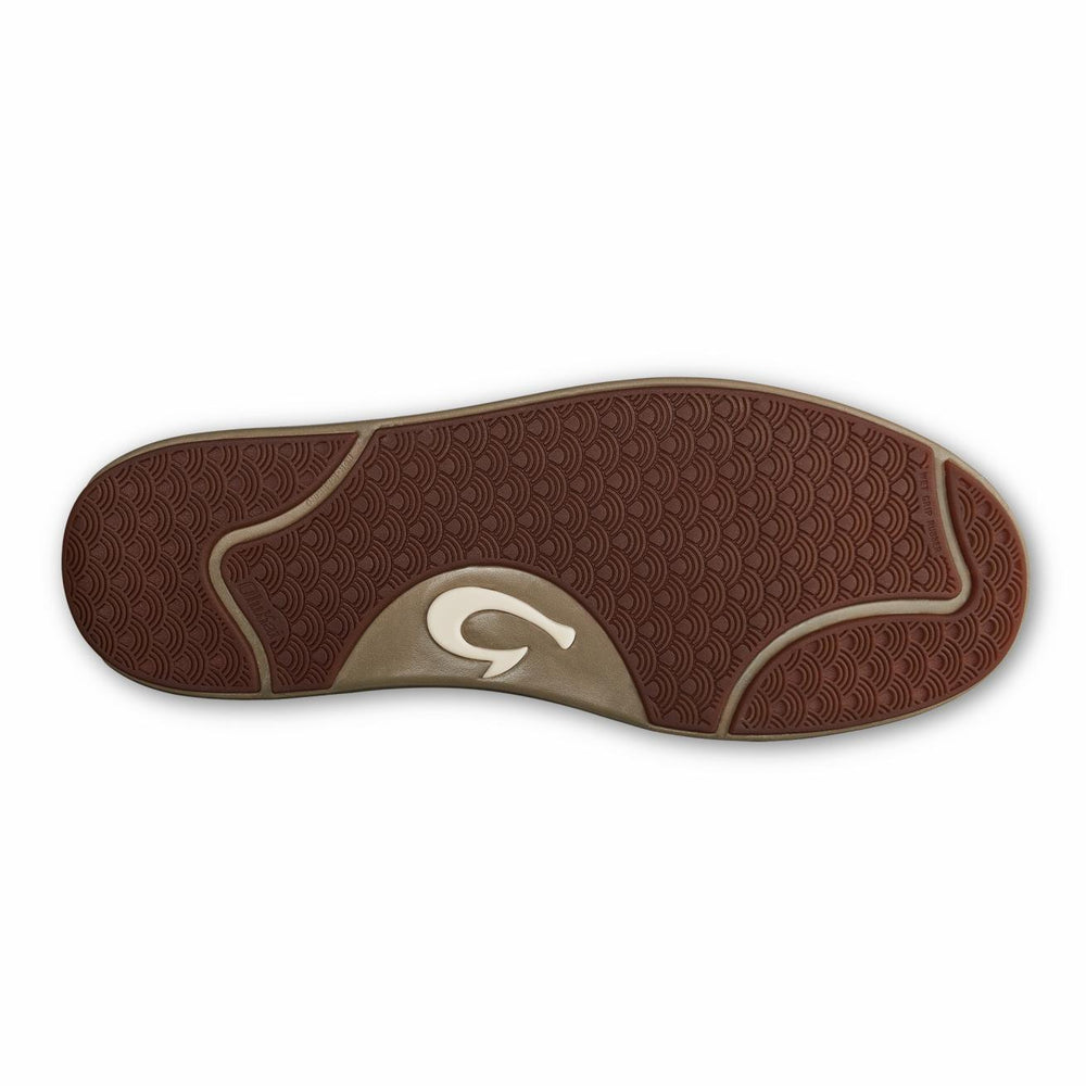 Olukai Lae‘ahi Lauhala Leather Slip-On Sneakers - Dark Wood | Men Slip-On