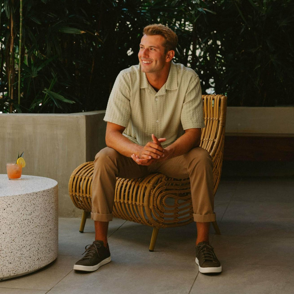 Olukai Lae‘ahi Lī ‘Ili Leather Sneakers - Dark Java | Men Water-Friendly