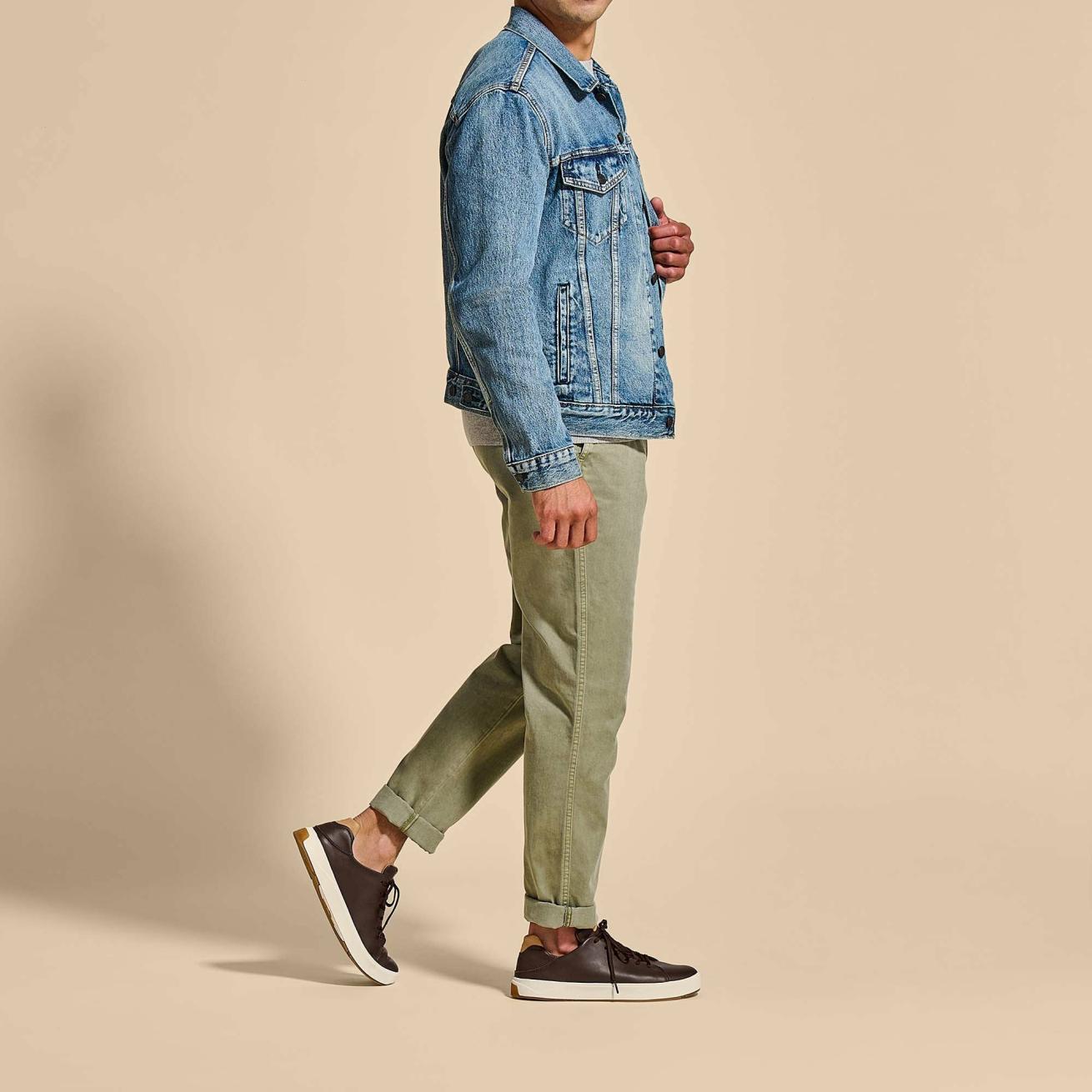 Olukai Lae‘ahi Lī ‘Ili Leather Sneakers - Dark Java | Men Water-Friendly