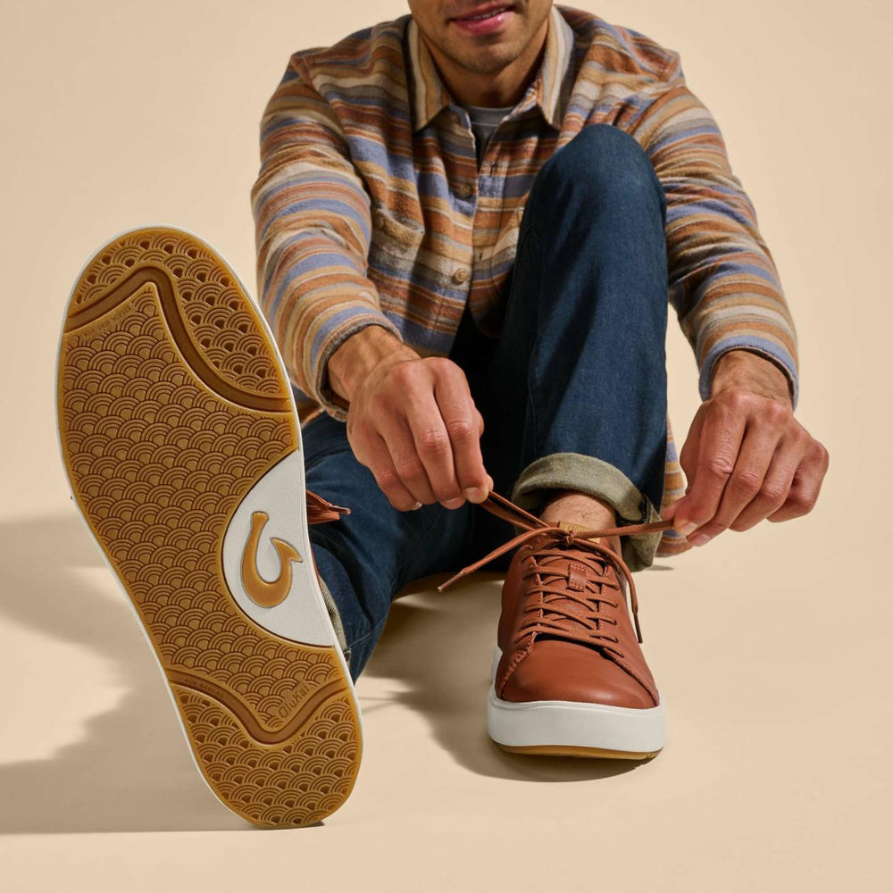 Olukai Lae‘ahi Lī ‘Ili Leather Sneakers - Kukui Brown | Men Sneakers