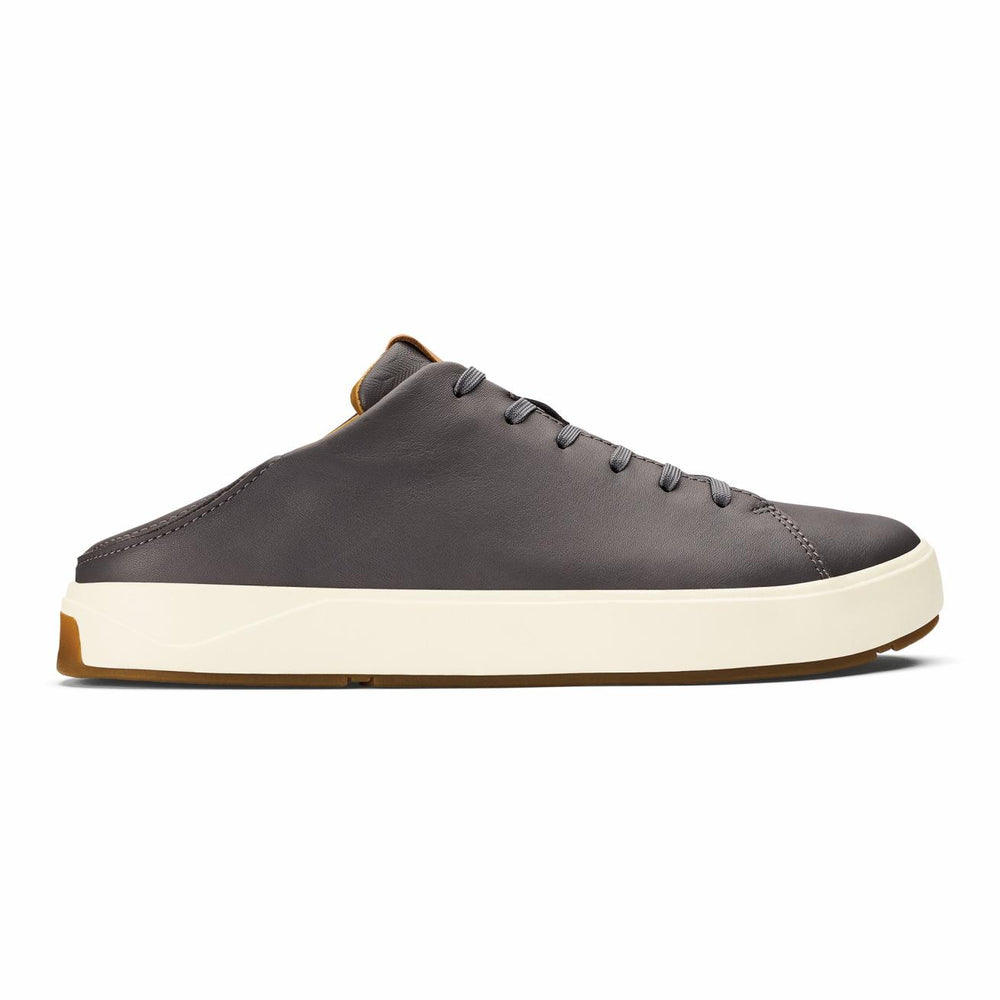 Olukai Lae‘ahi Lī ‘Ili Leather Sneakers - Stone | Men Leather