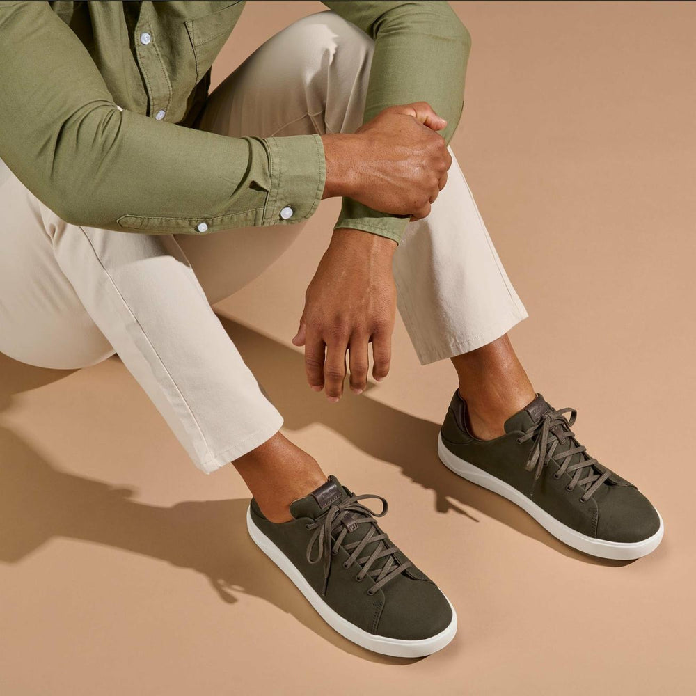 Olukai Lae‘ahi Lī Waxed Canvas Sneakers - Husk | Men Water-Friendly