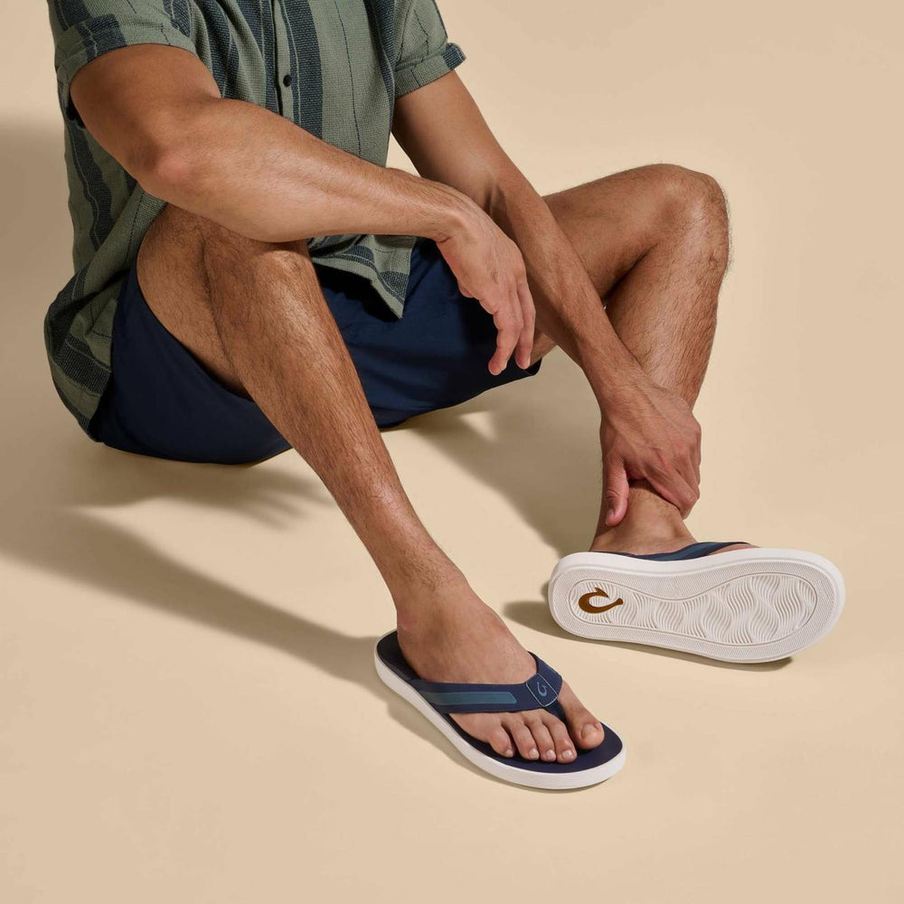 Olukai Leeward Water Ready Beach Sandals - Navy | Men Water-Friendly