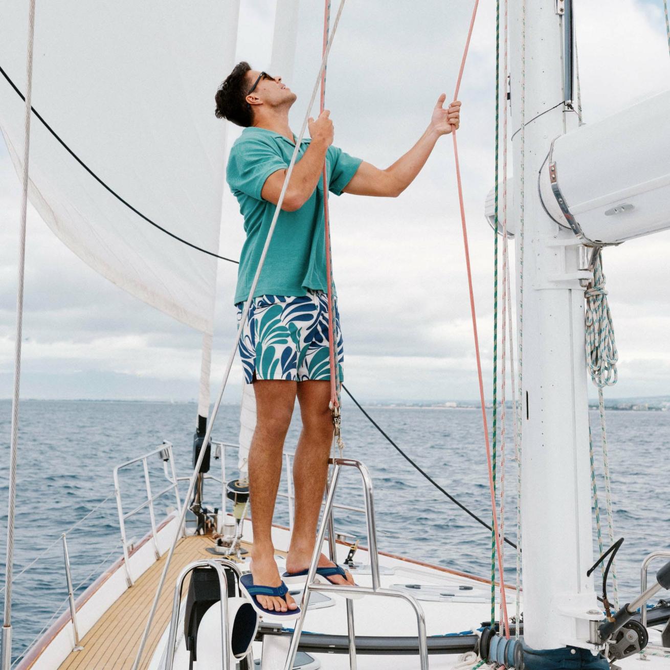 Olukai Leeward Water Ready Beach Sandals - Navy | Men Water-Friendly