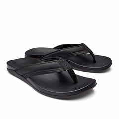 Olukai Maha Recovery Comfortable Beach Sandals - Black | Men Recovery