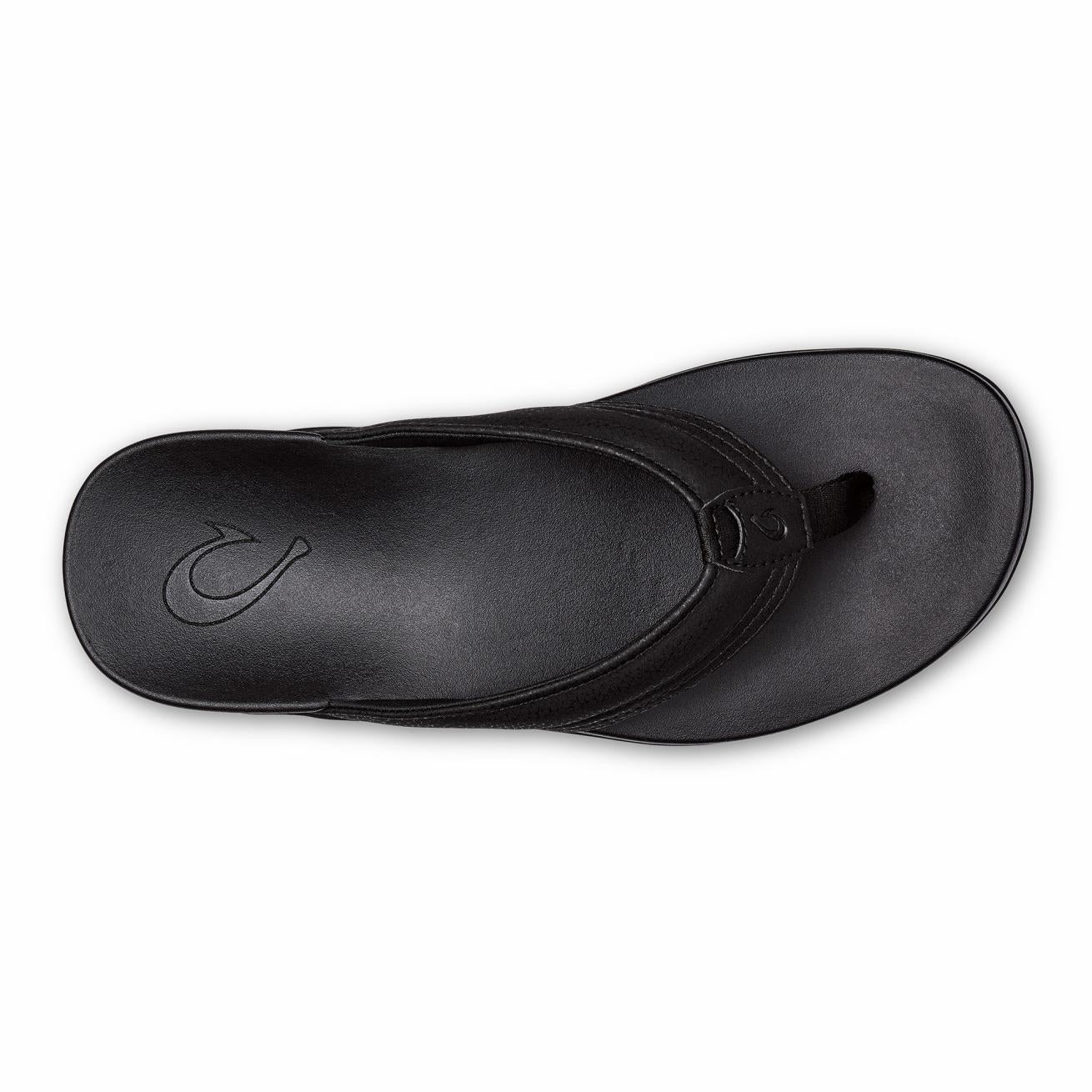 Olukai Maha Recovery Comfortable Beach Sandals - Black | Men Recovery