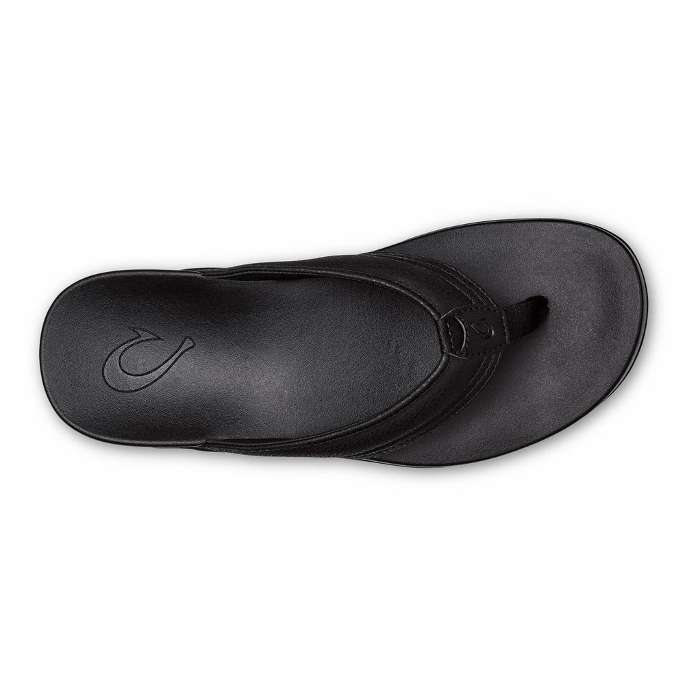Olukai Maha Recovery Comfortable Beach Sandals - Black | Men Recovery
