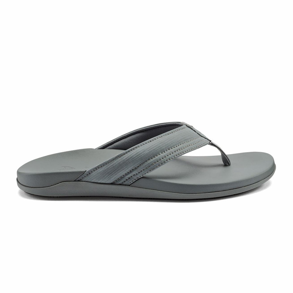 Olukai Maha Recovery Comfortable Beach Sandals - Cooler Grey | Men Water-Friendly