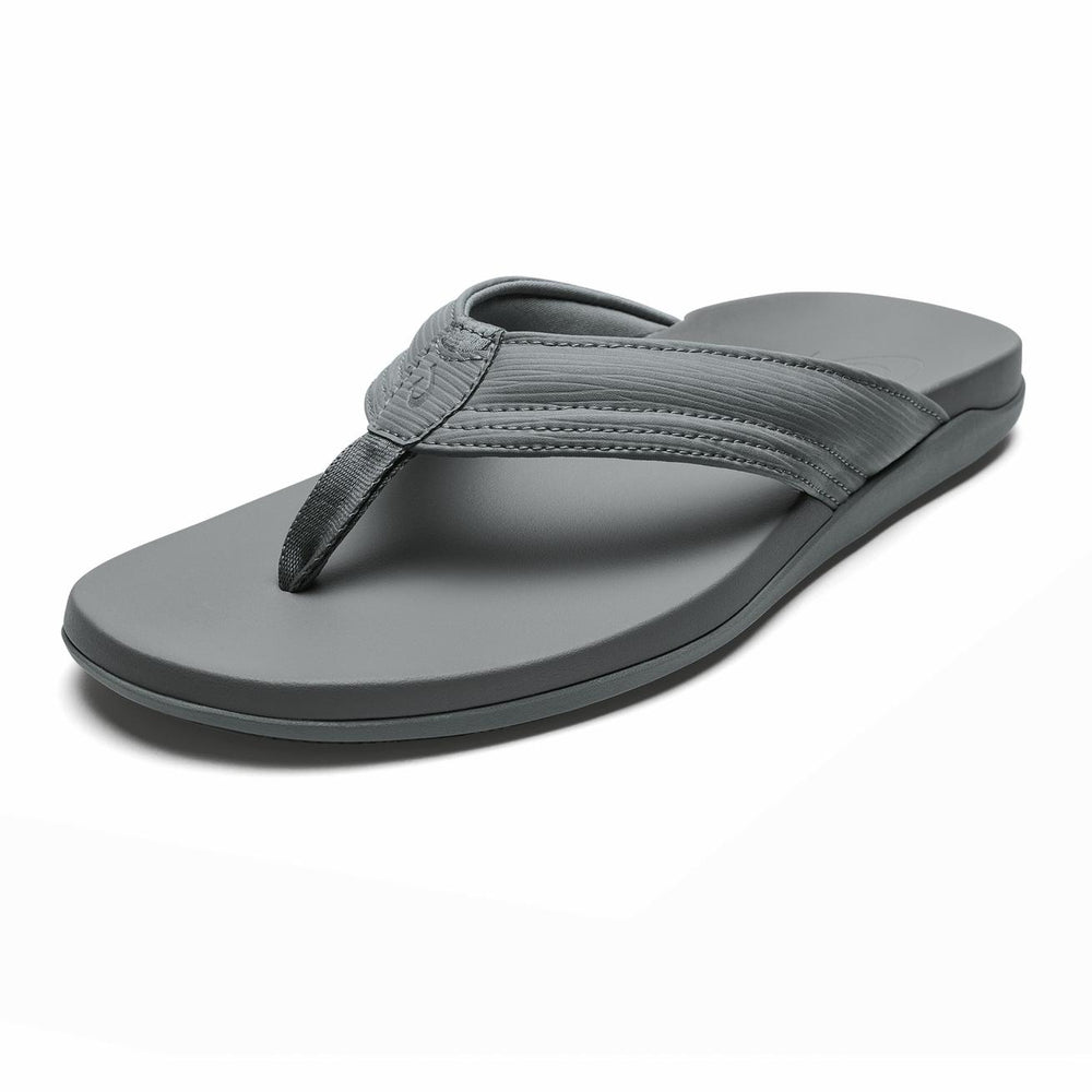 Olukai Maha Recovery Comfortable Beach Sandals - Cooler Grey | Men Water-Friendly