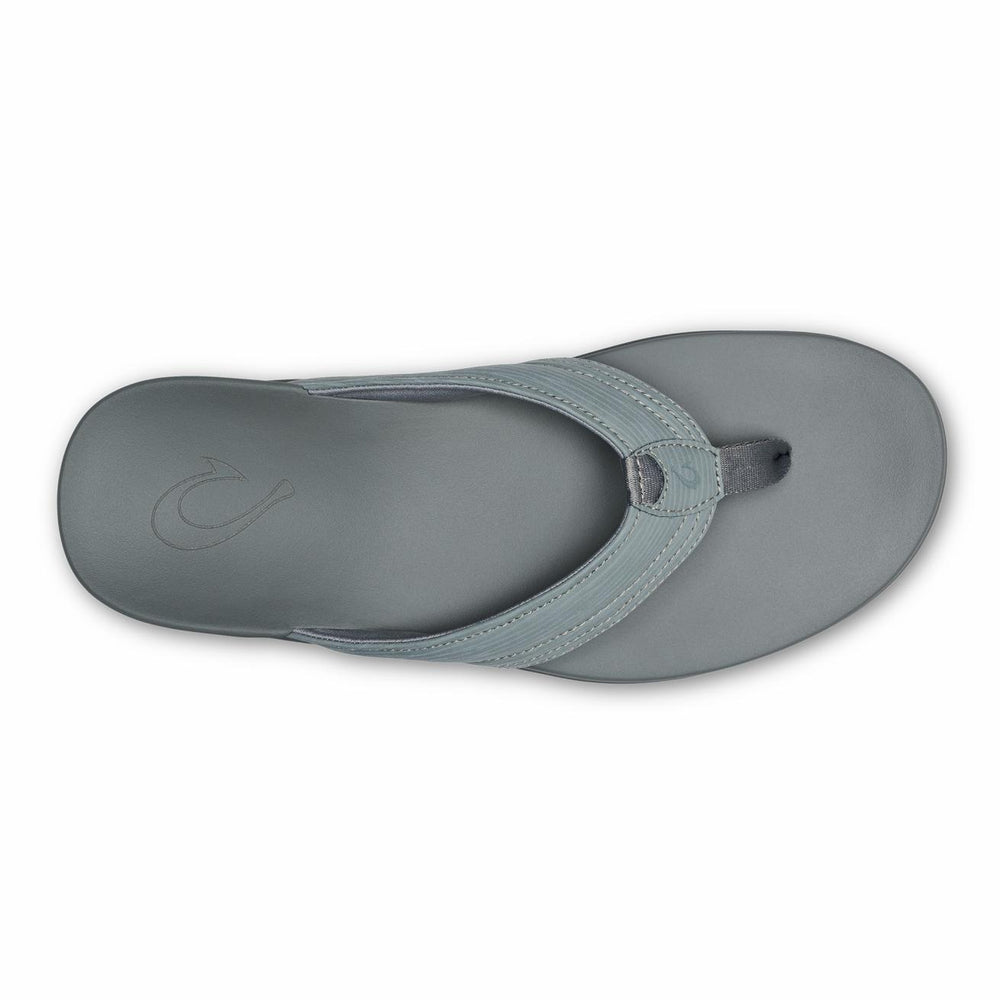 Olukai Maha Recovery Comfortable Beach Sandals - Cooler Grey | Men Water-Friendly