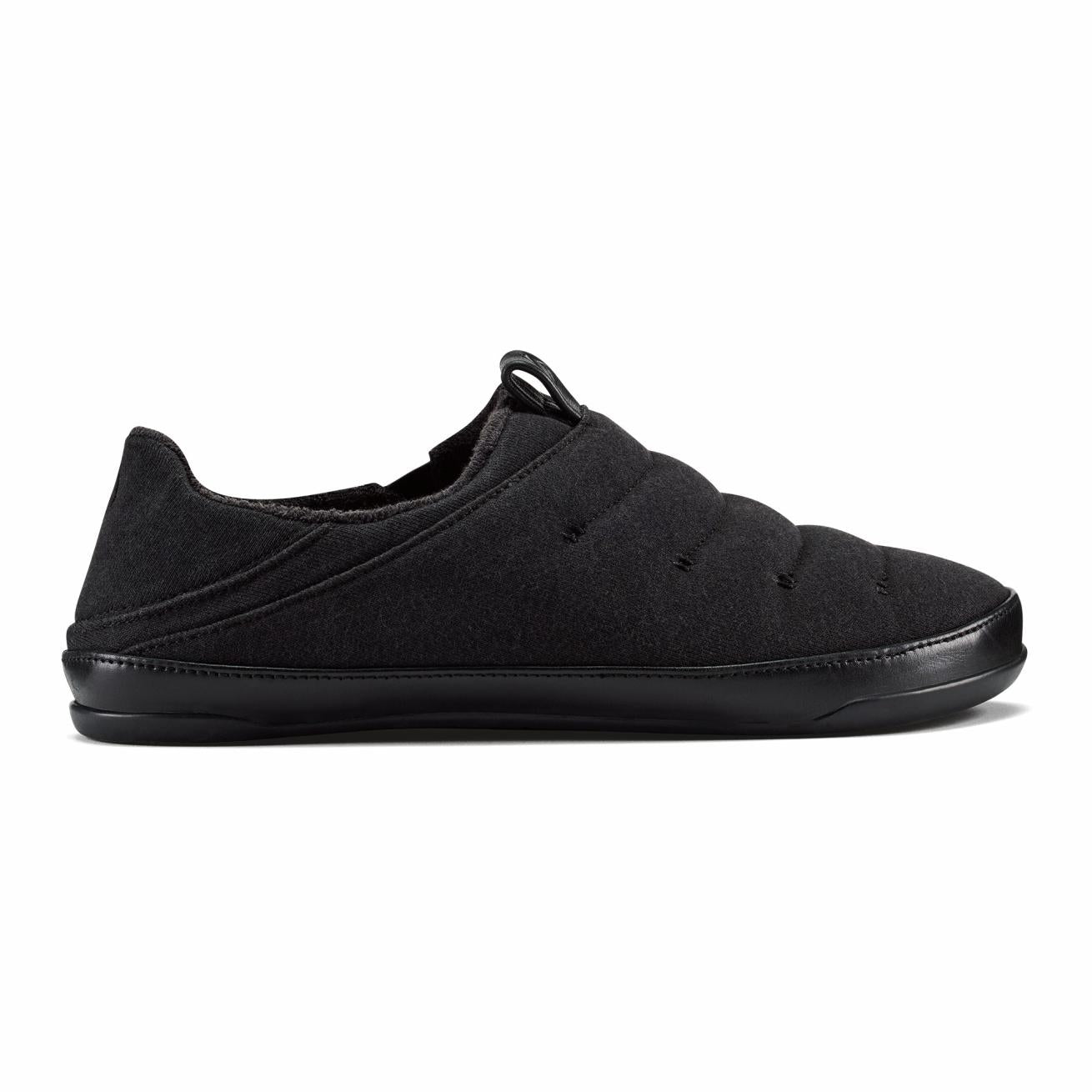 Olukai Mahana Jersey Cotton Slippers - Black | Men Indoor/Outdoor