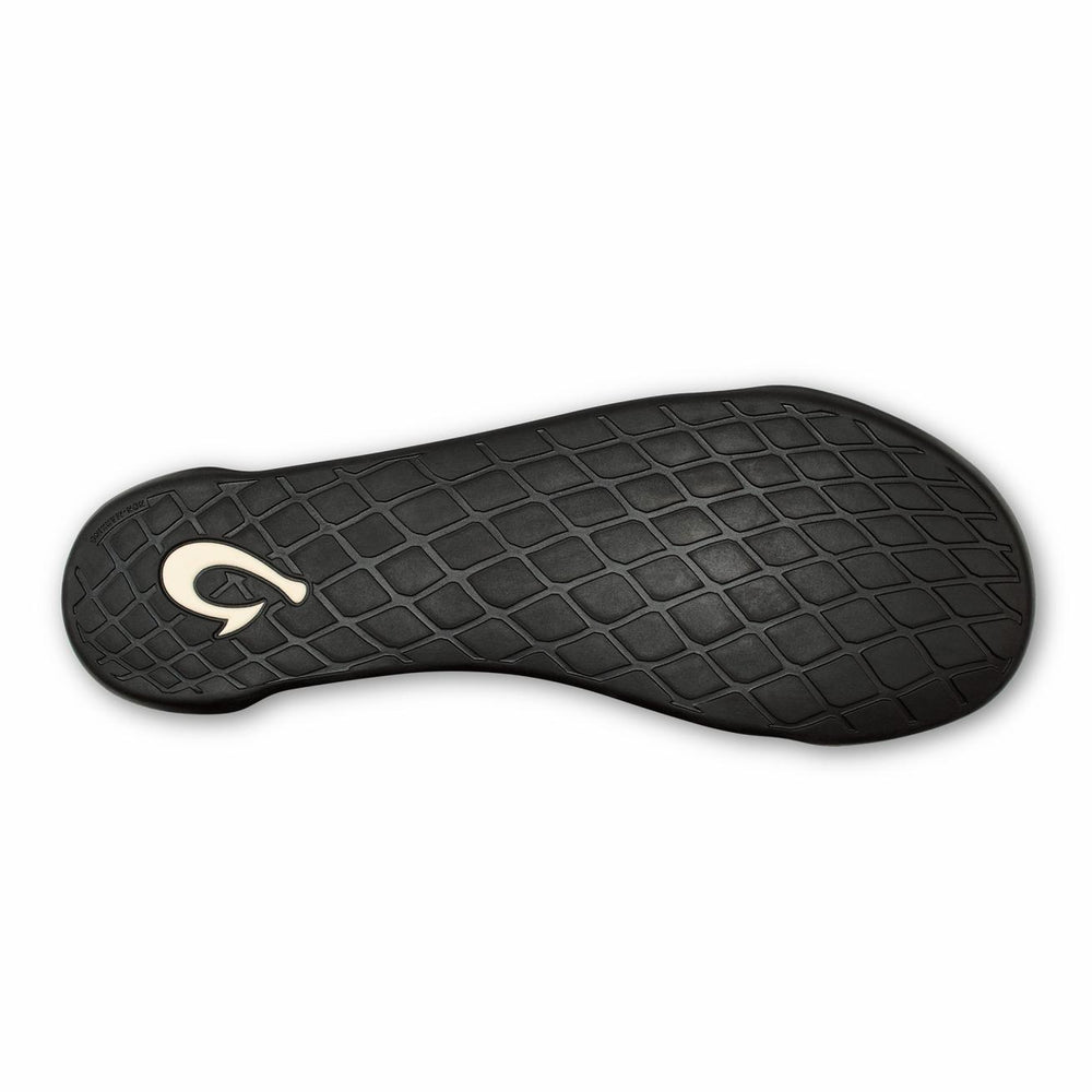 Olukai Mahana Jersey Cotton Slippers - Black | Men Indoor/Outdoor
