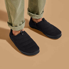 Olukai Mahana Jersey Cotton Slippers - Black | Men Indoor/Outdoor