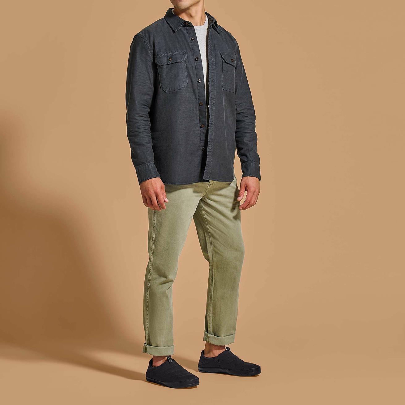 Olukai Mahana Jersey Cotton Slippers - Black | Men Indoor/Outdoor