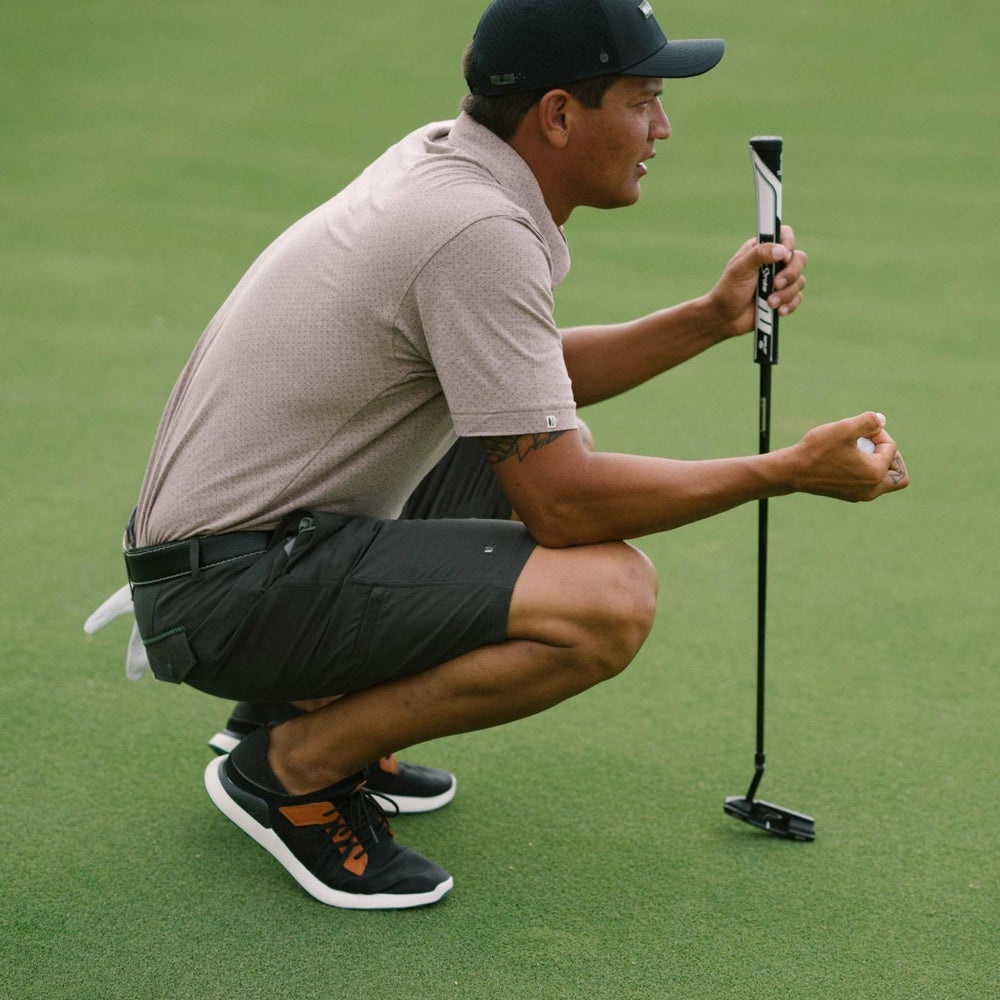 Olukai Manele Breathable Golf Shoes - Black / Dark Shadow | Men Golf