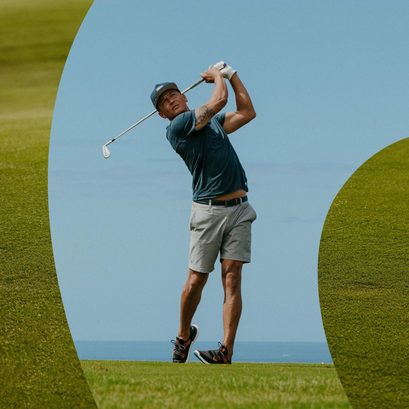 Olukai Manele Breathable Golf Shoes - Black / Dark Shadow | Men Golf