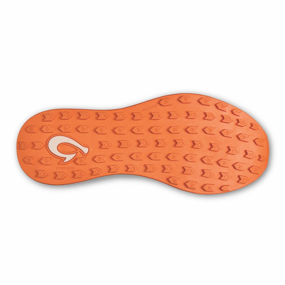 Olukai Manele Breathable Golf Shoes - Pale Moss / Molten Orange | Men Golf