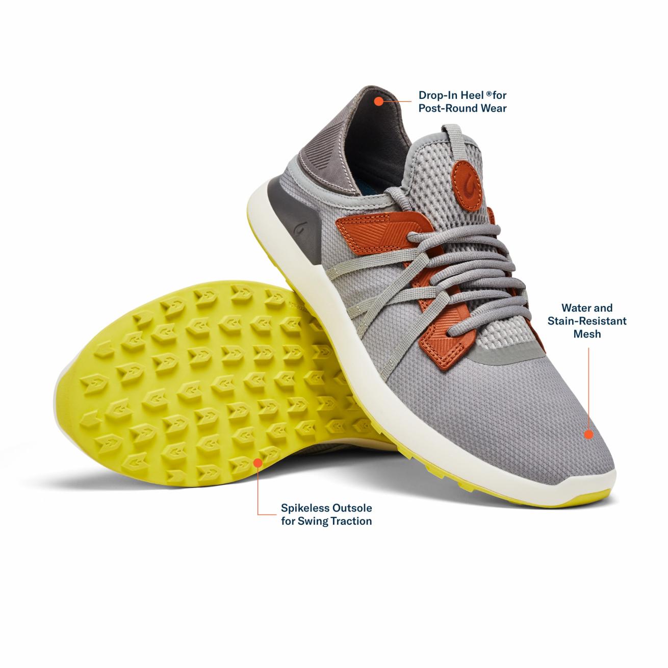 Olukai Manele Breathable Golf Shoes - Poi / Charcoal | Men Golf