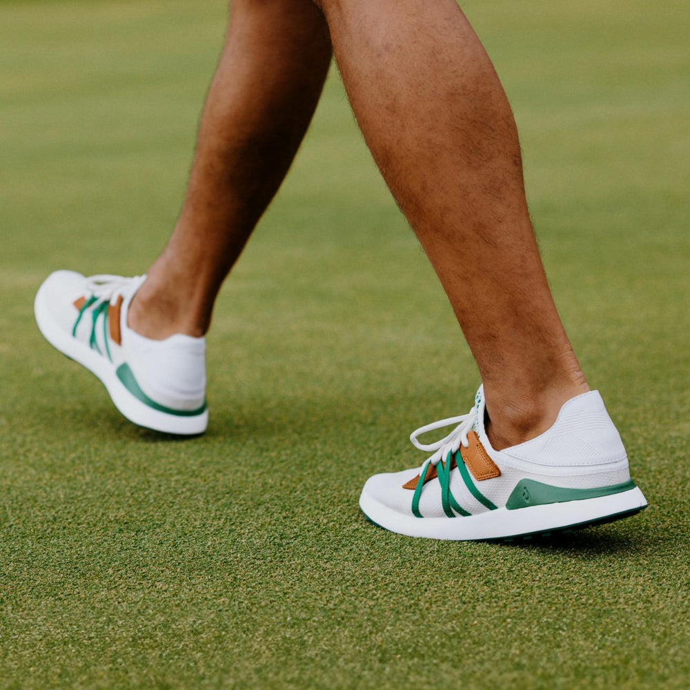 Olukai Manele Breathable Golf Shoes - White / Bamboo | Men Golf