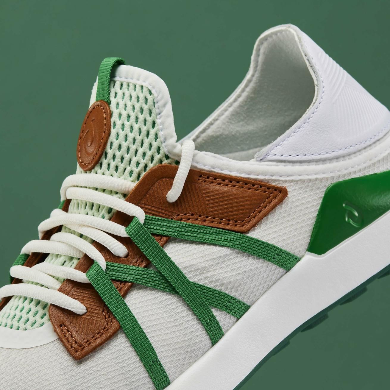 Olukai Manele Breathable Golf Shoes - White / Bamboo | Men Golf