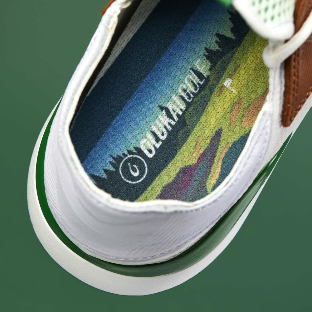 Olukai Manele Breathable Golf Shoes - White / Bamboo | Men Golf