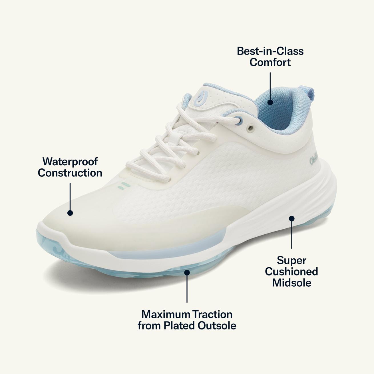 Olukai Mākena Waterproof Golf Shoes - Bright White | Women Golf