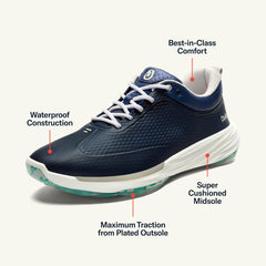 Olukai Mākena Waterproof Golf Shoes - Mood Indigo | Men Golf
