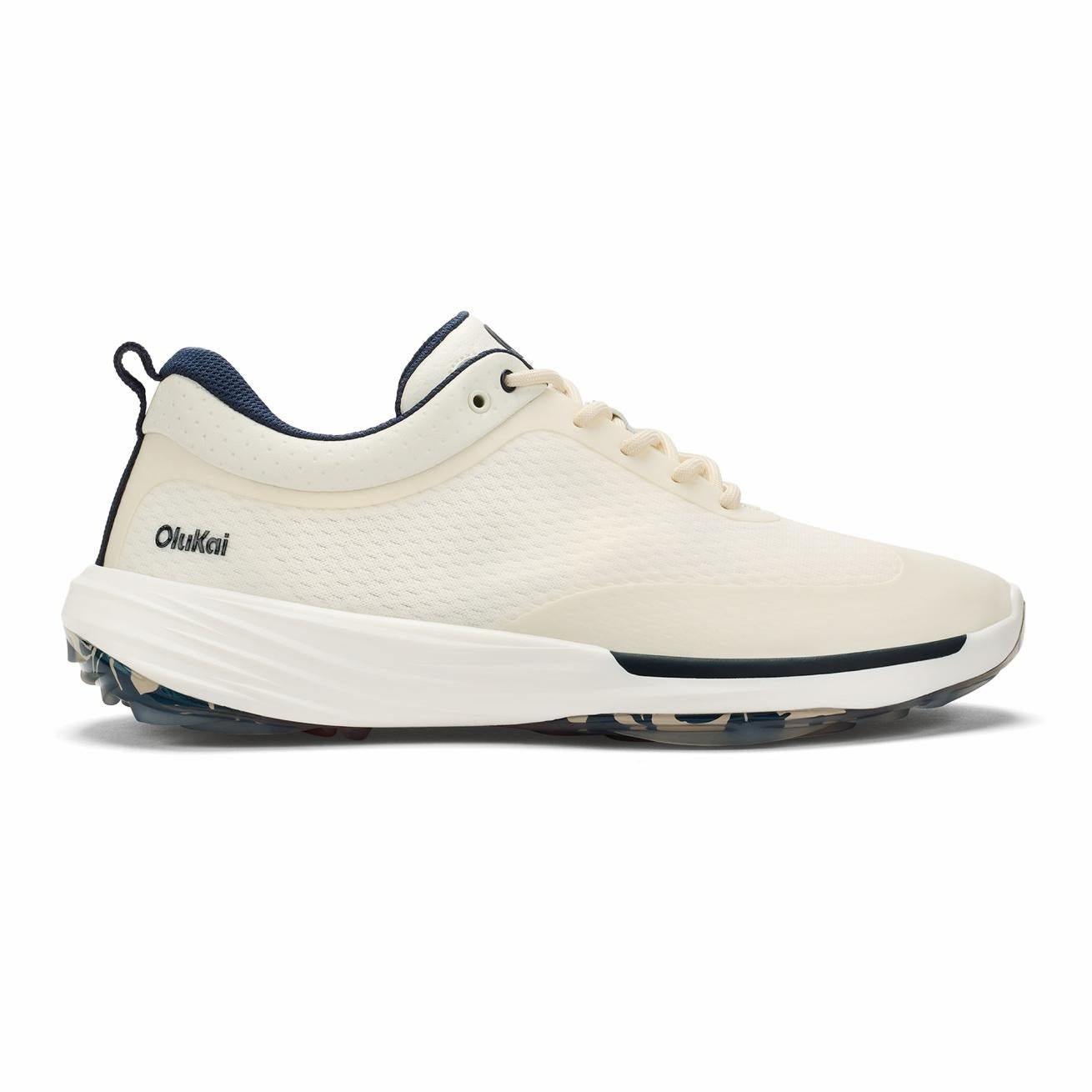 Olukai Mākena Waterproof Golf Shoes - White Sand | Men Golf