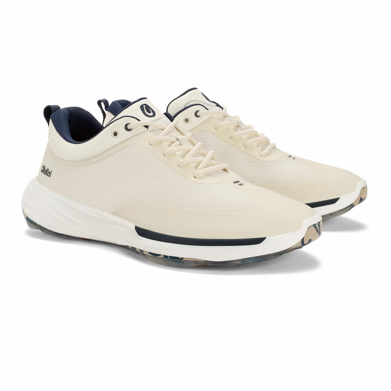 Olukai Mākena Waterproof Golf Shoes - White Sand | Men Golf